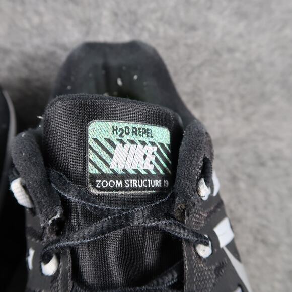 Nike Shoes Mens 10.5 Running Sneaker Zoom Structure 19 H2O Repel Trainer Black - Picture 3 of 15
